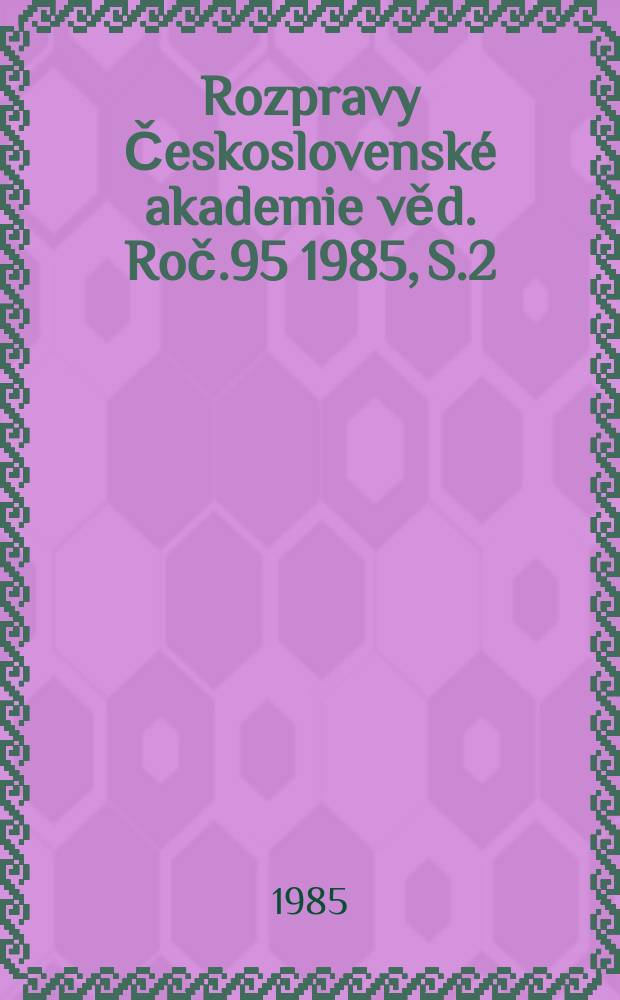 Rozpravy Československ&eacute; akademie věd. Roč.95 1985, S.2 : Les citoyens sur les vases ath&eacute;niens du 6-e au 4-e si&egrave;cle av. J.-C.