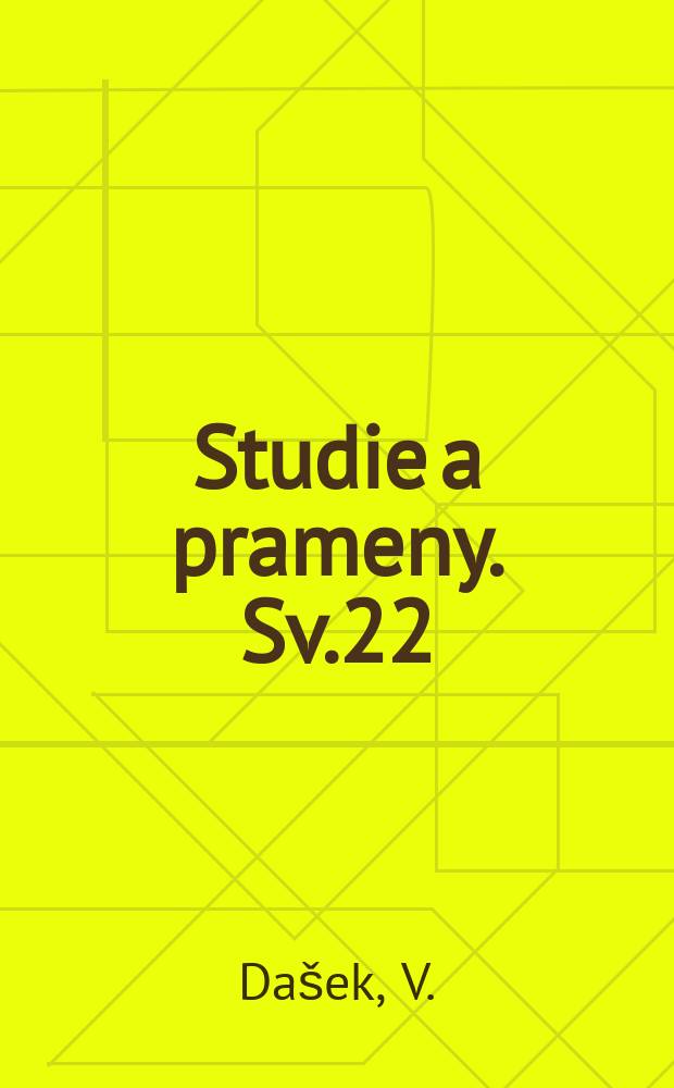 Studie a prameny. Sv.22 : Statika r&aacute;mov&yacute;ch konstrukc&iacute;