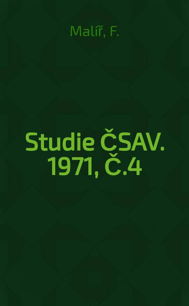 Studie ČSAV. 1971, Č.4 : Didaktiky cizích jazyku jako vědní obory