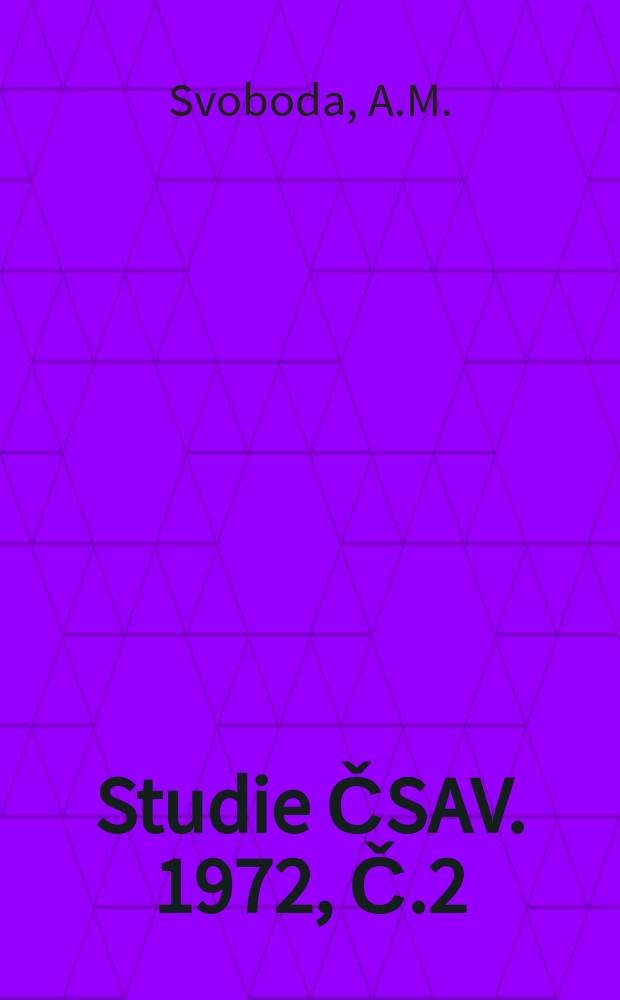 Studie ČSAV. 1972, Č.2 : Proměnlivost listů buku lesního (Fagus silvatica L.)