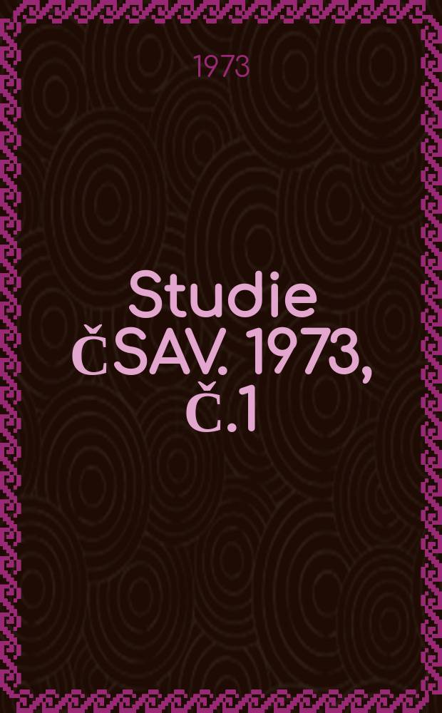 Studie ČSAV. 1973, Č.1 : Substantivn&iacute; derivace (v ru&scaron;tině a če&scaron;tině)