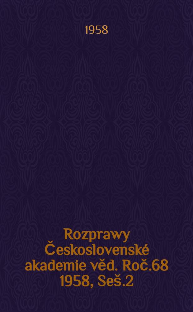 Rozprawy Československé akademie věd. Roč.68 1958, Seš.2 : Analytická thermodynamika oběhů moderních parních elektráren