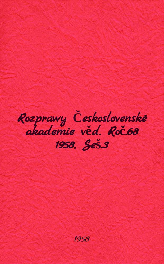 Rozprawy Československé akademie věd. Roč.68 1958, Seš.3 : Výpočet průsaku se vzdutím z netěsněných lichoběžníkových kanálů