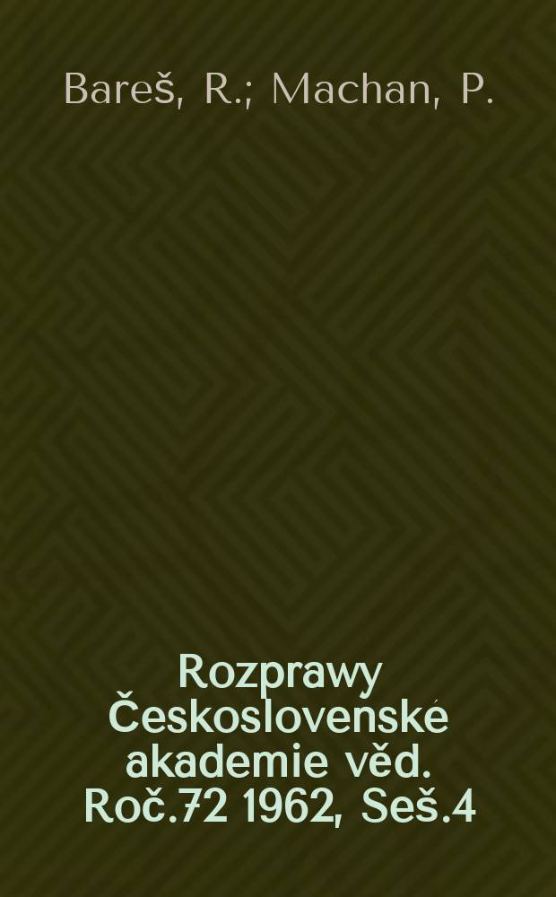 Rozprawy Československé akademie věd. Roč.72 1962, Seš.4 : Přesný výpočet tvarově ortotropnich desek