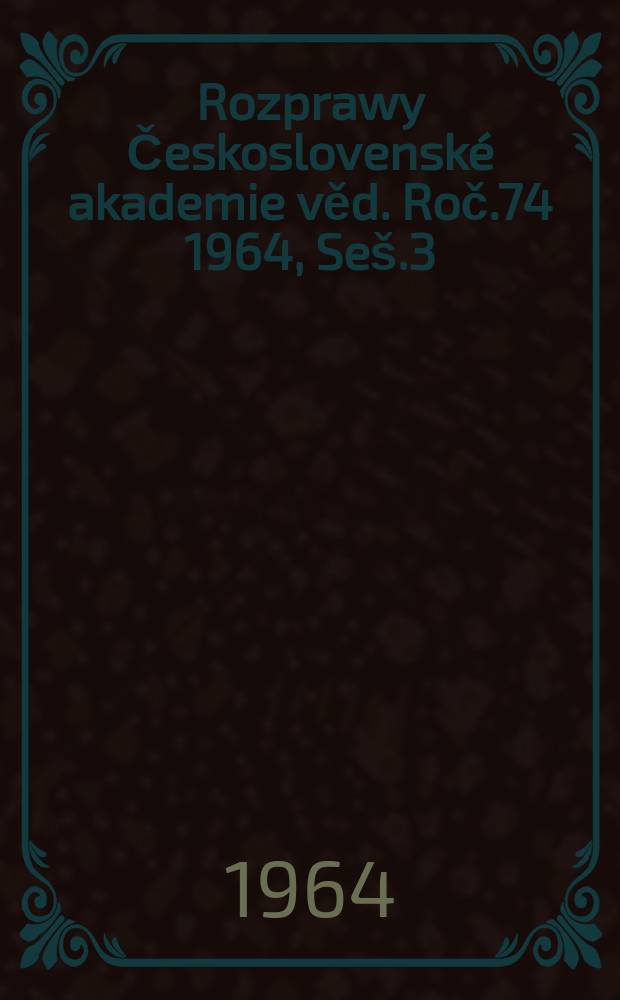 Rozprawy Československé akademie věd. Roč.74 1964, Seš.3 : Prouděni v mezerách rotačních objemových čerpadel a motorů a jejich charakteristiky