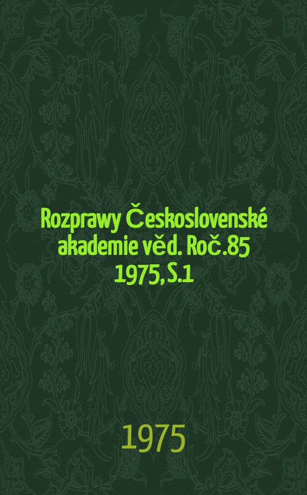 Rozprawy Československé akademie věd. Roč.85 1975, S.1 : Interakce elektromagnetického ...