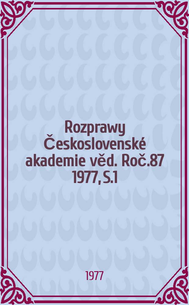 Rozprawy Československé akademie věd. Roč.87 1977, S.1 : Vibration of thinwalled box structures