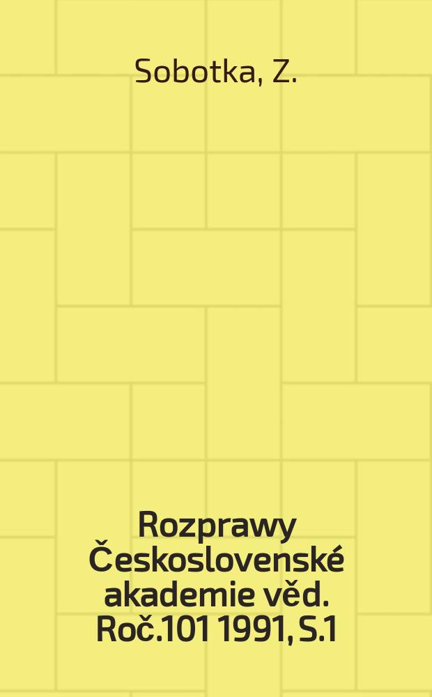 Rozprawy Československé akademie věd. [Roč.101] 1991, [S.]1 : Mechanical symmetry in elasticity