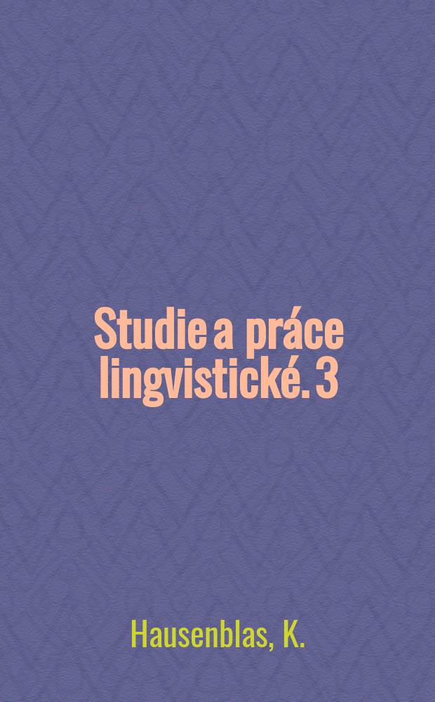 Studie a práce lingvistické. 3 : Vývoj předmětového genitivu v češtině