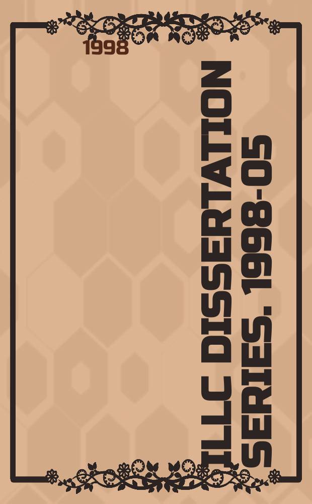 ILLC dissertation series. 1998-05 : Languages of perception