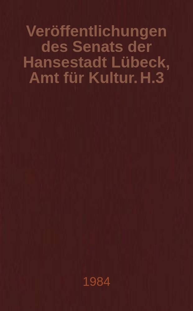 Veröffentlichungen des Senats der Hansestadt Lübeck, Amt für Kultur. H.3 : Von Angesicht zu Angesicht - Liv Ullmann