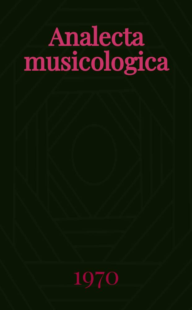Analecta musicologica : Veröffentlichungen der Musikabteilung des Deutschen historischen Inst. in Rom. Bd.10 : Studien zur instrumentalen Ensemblemusik des 16 Jahrhunderts in Italien