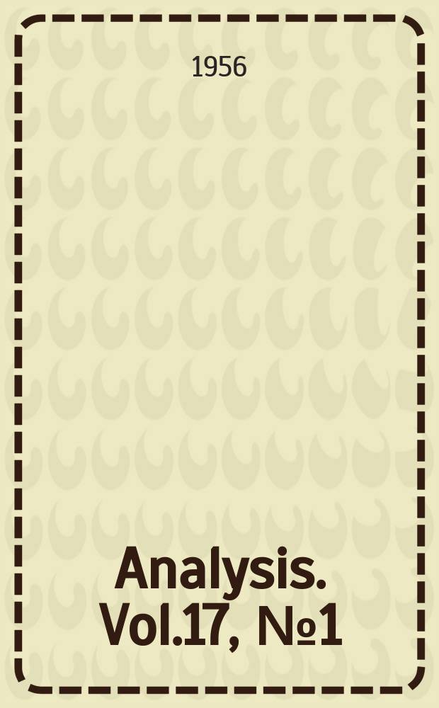Analysis. Vol.17, №1(55)