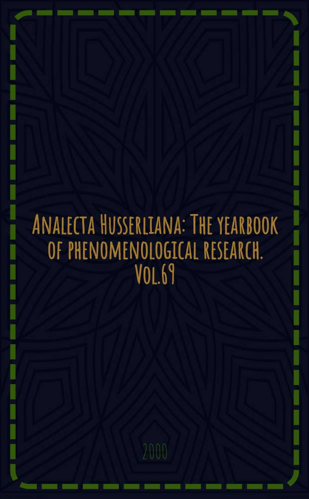 Analecta Husserliana : The yearbook of phenomenological research. Vol.69 : The poetry of life in literature