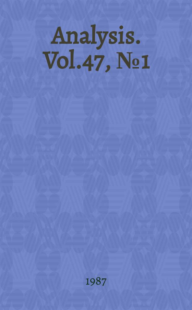 Analysis. Vol.47, №1(212)
