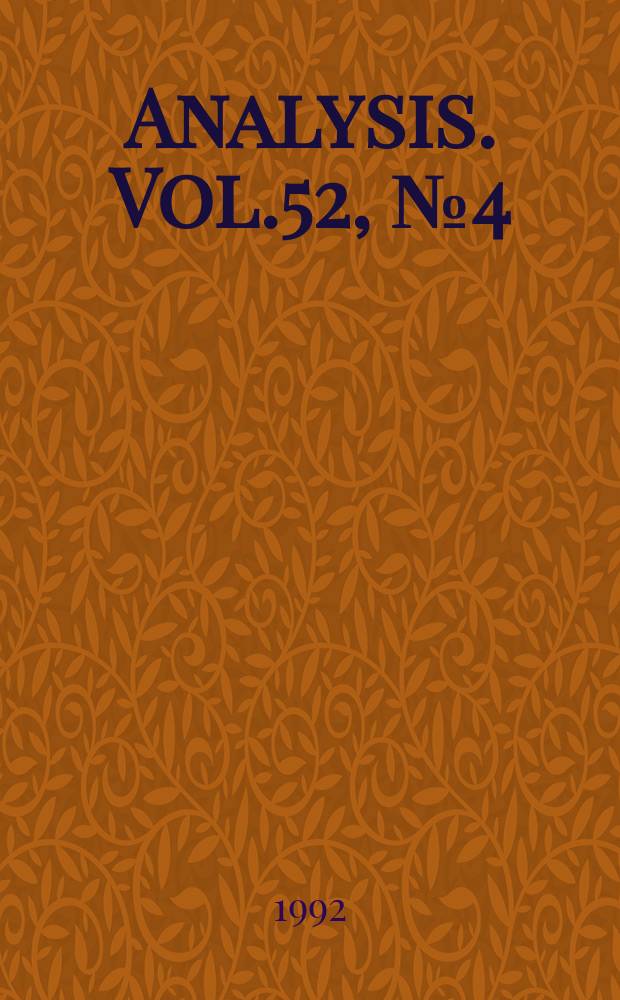 Analysis. Vol.52, №4(236)