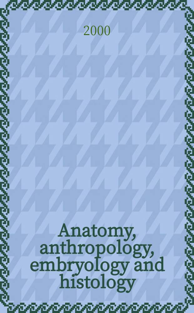 Anatomy, anthropology, embryology and histology : Sect. I of Excerpta medica. Vol.62, №3