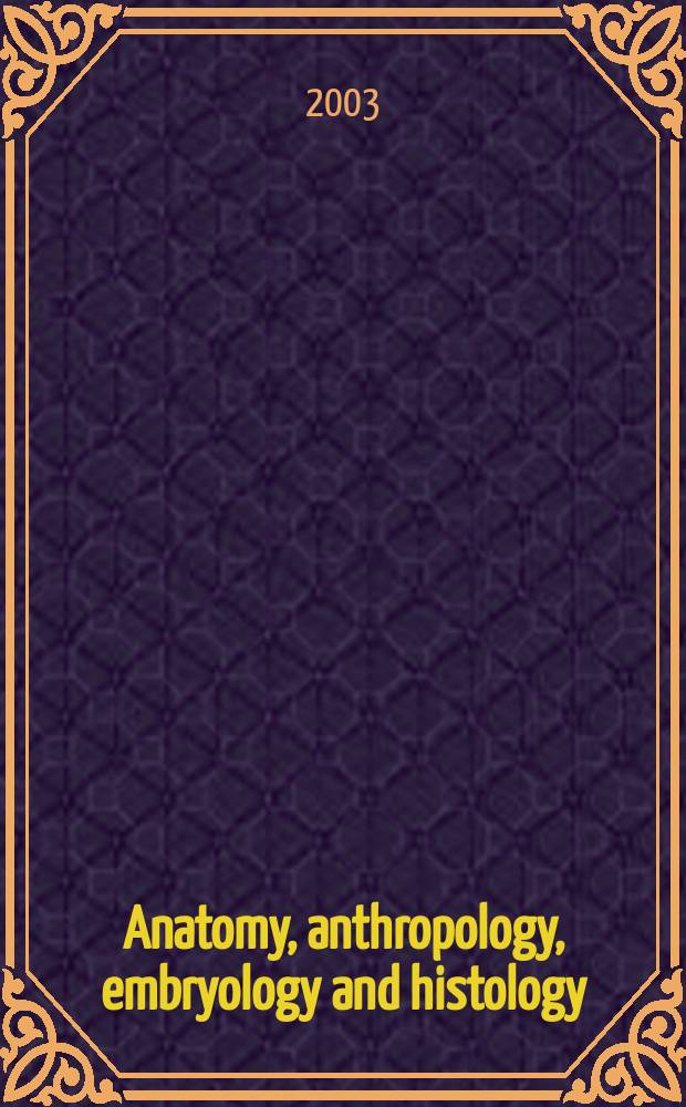 Anatomy, anthropology, embryology and histology : Sect. I of Excerpta medica. Vol.69, №2