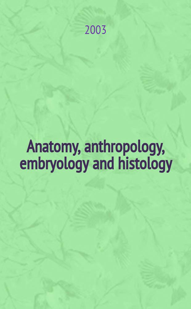 Anatomy, anthropology, embryology and histology : Sect. I of Excerpta medica. Vol.69, №4