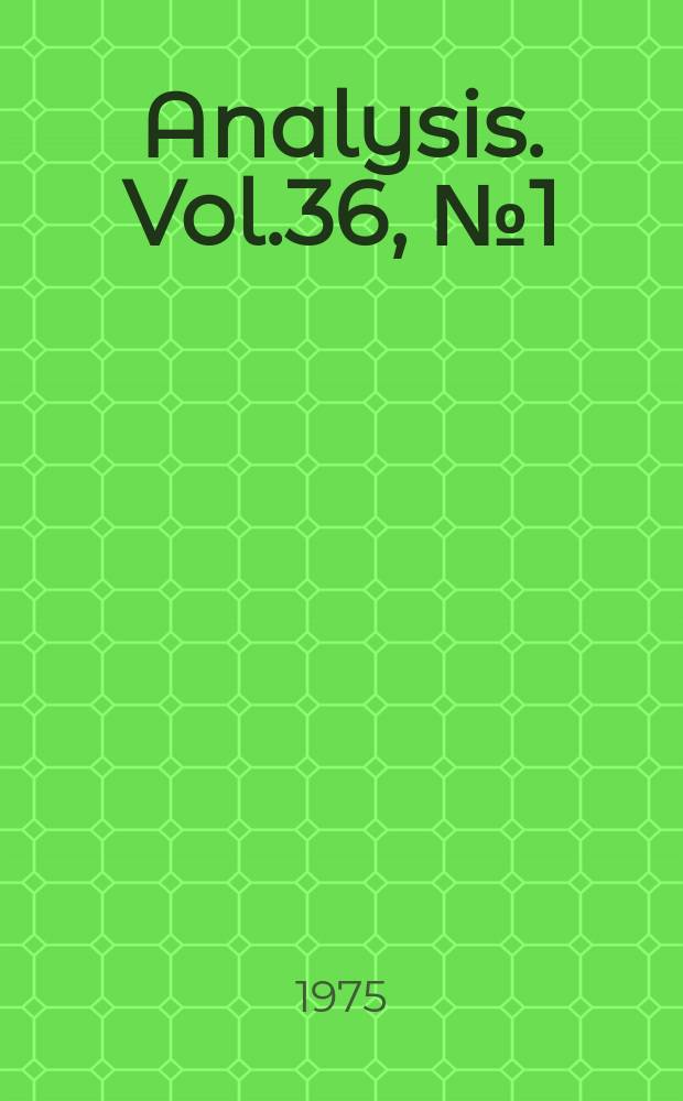 Analysis. Vol.36, №1(169)