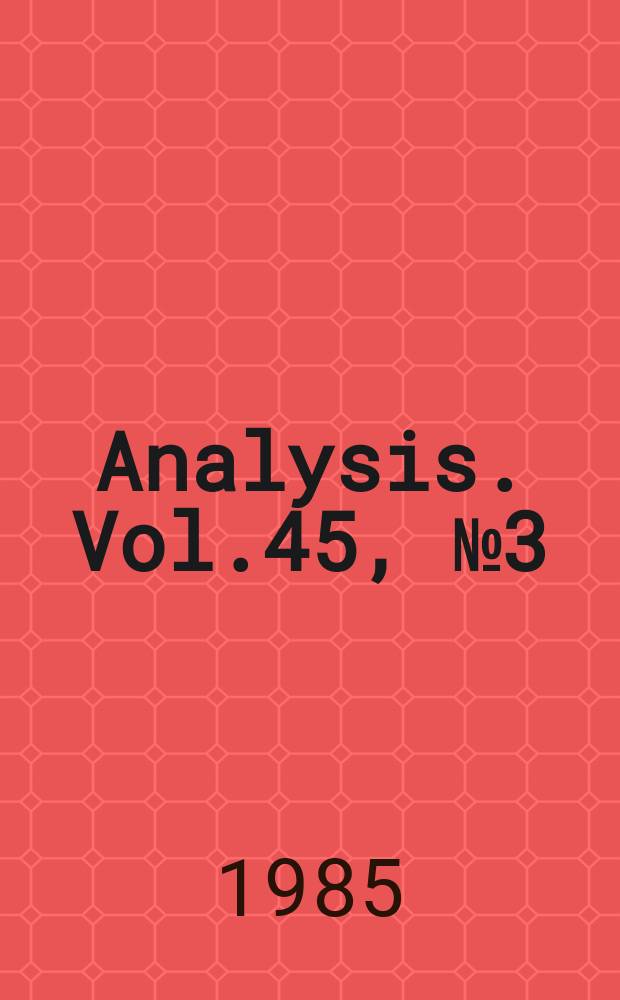 Analysis. Vol.45, №3(207)