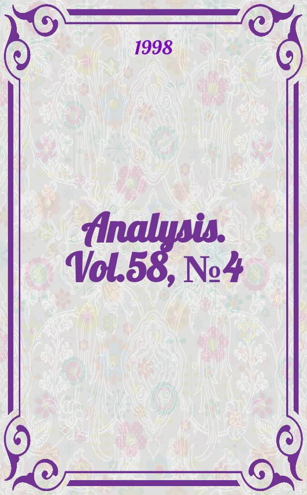 Analysis. Vol.58, №4(260)
