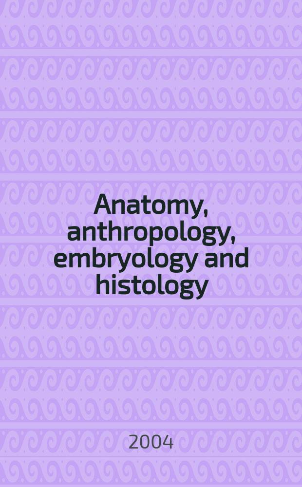 Anatomy, anthropology, embryology and histology : Sect. I of Excerpta medica. Vol.70, №1