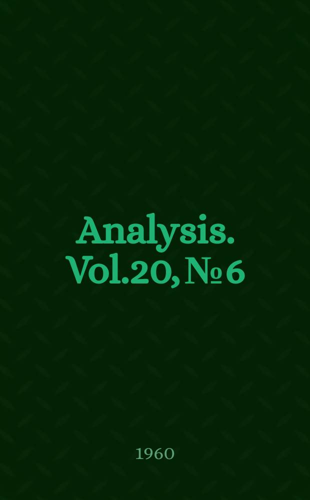 Analysis. Vol.20, №6