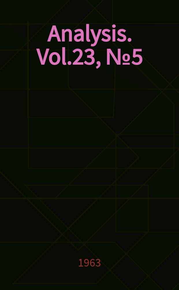 Analysis. Vol.23, №5(95)