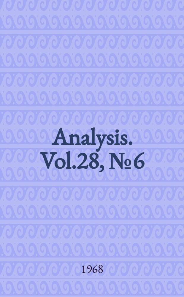 Analysis. Vol.28, №6(126)