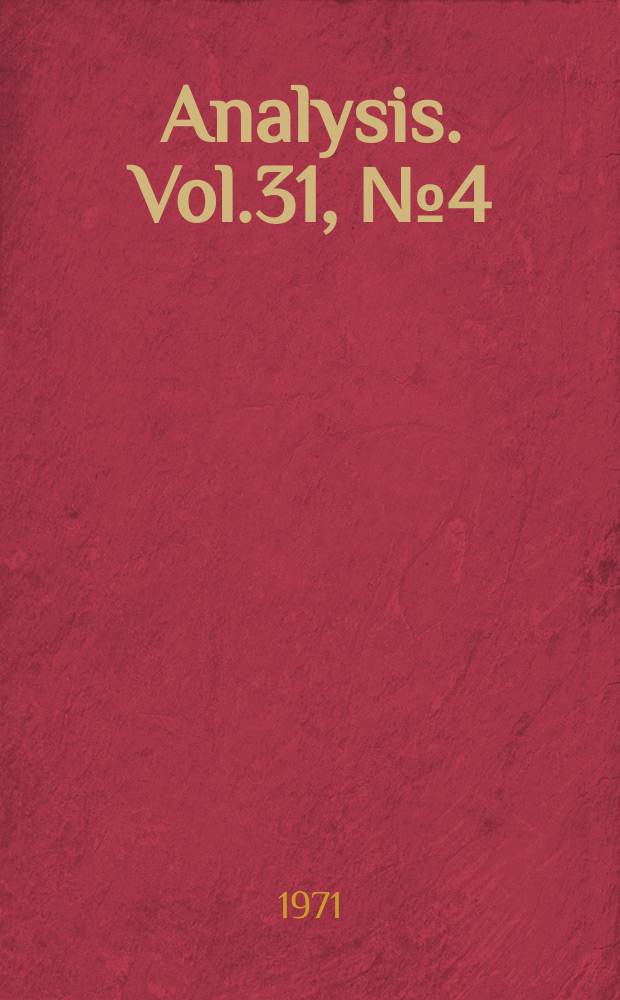 Analysis. Vol.31, №4(142)