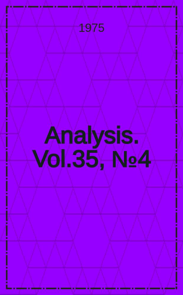 Analysis. Vol.35, №4(166)
