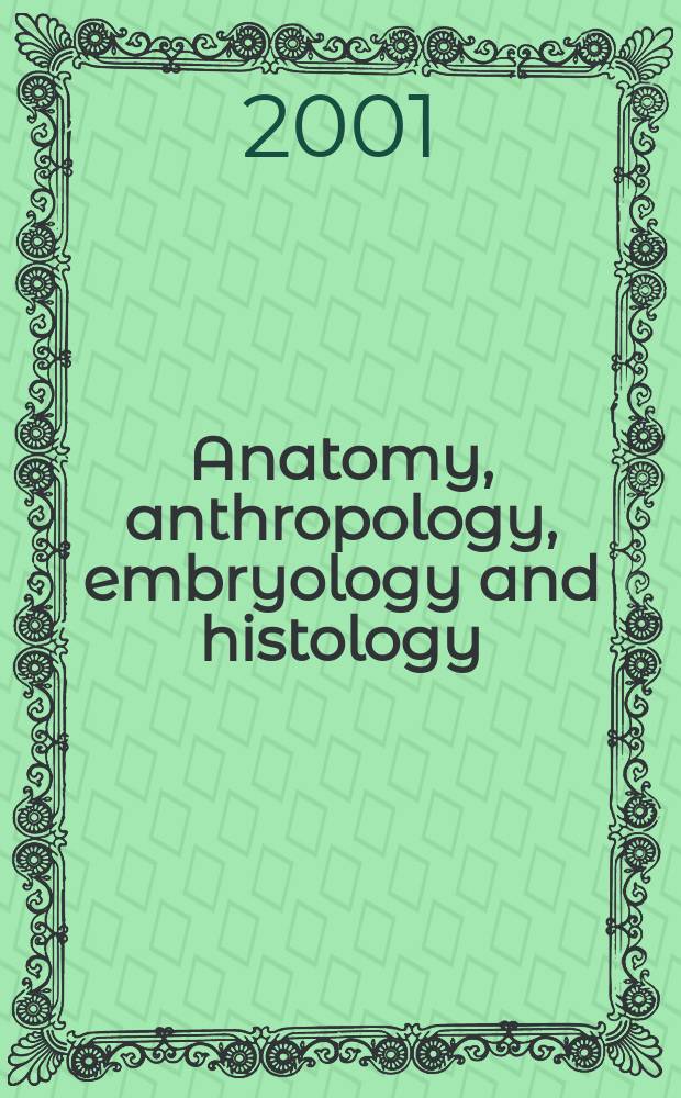 Anatomy, anthropology, embryology and histology : Sect. I of Excerpta medica. Vol.64, №2