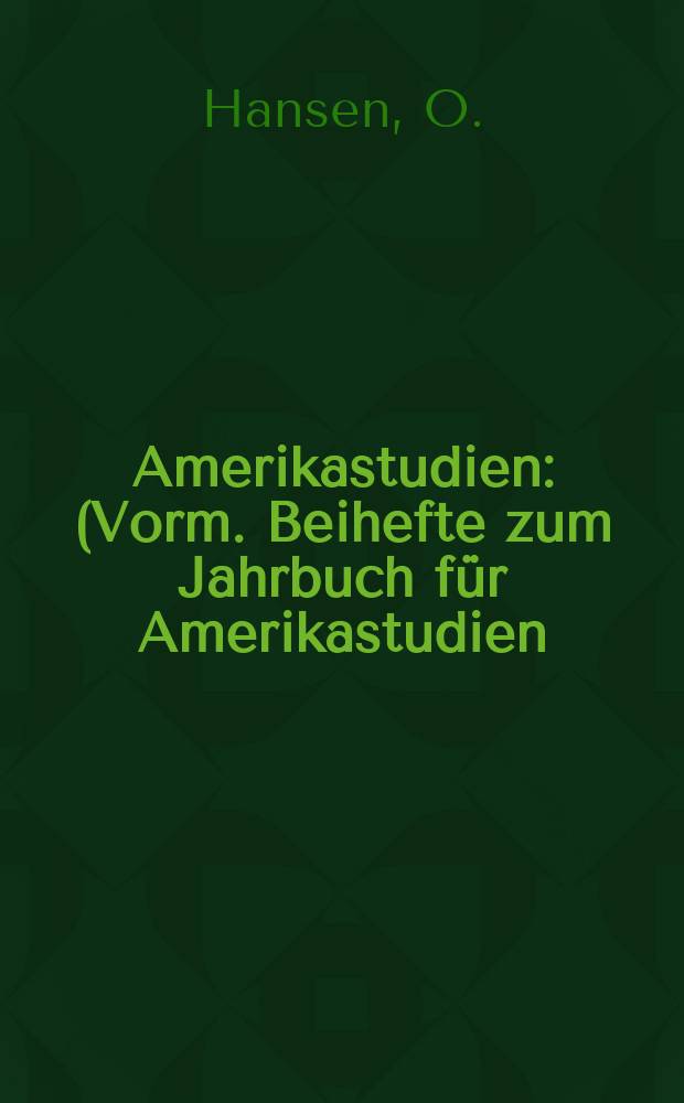 Amerikastudien : (Vorm. Beihefte zum Jahrbuch für Amerikastudien) Im Auftrag der Deutschen Ges. für Amerikastudien. Bd.47 : Bewußtseinsformen literarischer Intelligenz