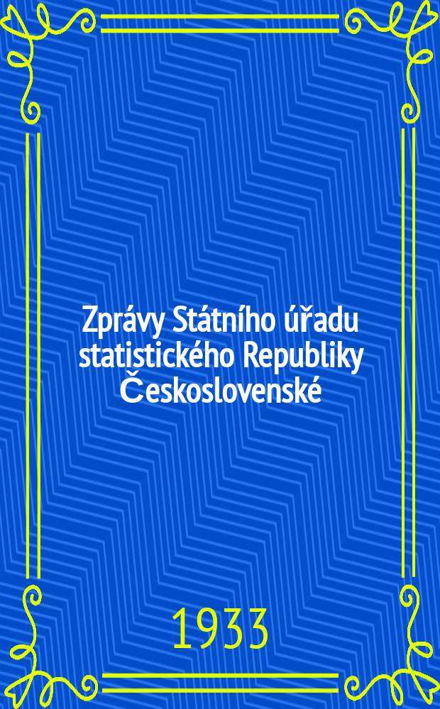 Zprávy Státního úřadu statistického Republiky Československé