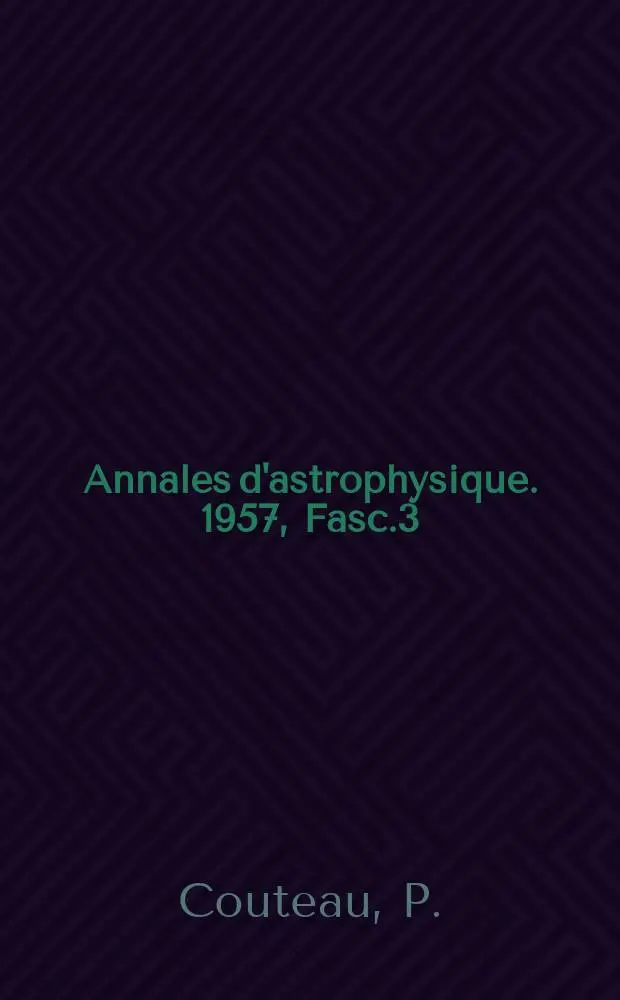 Annales d'astrophysique. 1957, Fasc.3 : Contribution &agrave; la th&eacute;orie du spectre des naines blanches