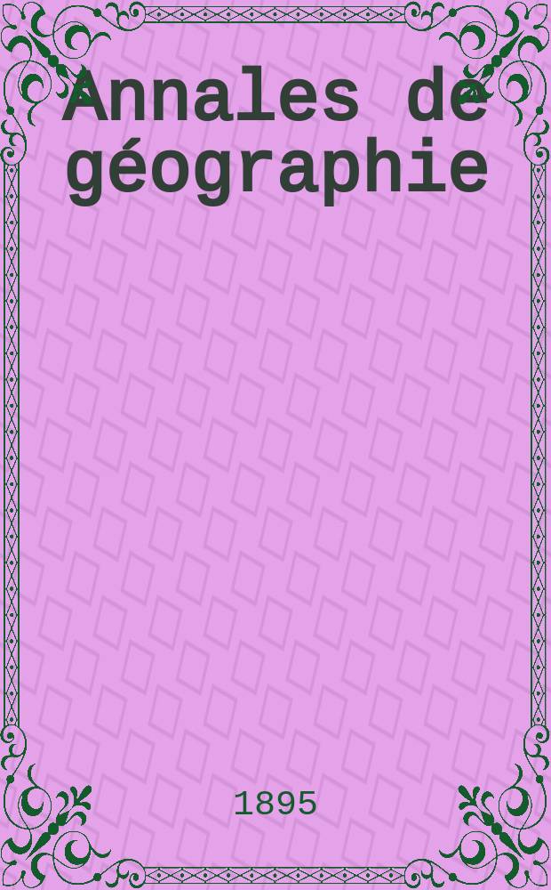 Annales de géographie
