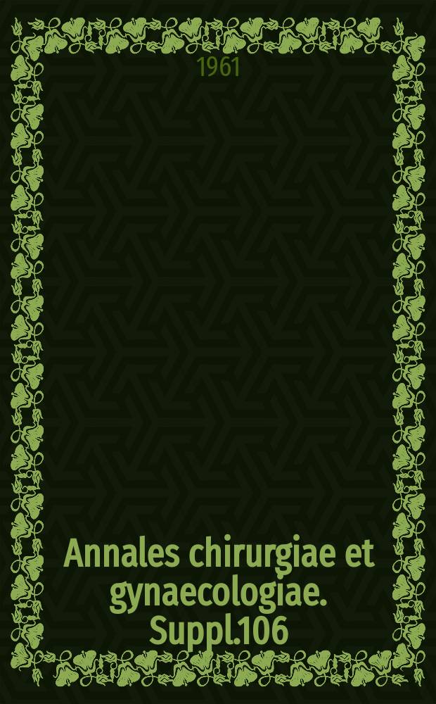 Annales chirurgiae et gynaecologiae. Suppl.106 : Ten year of surgical treatment of peptic ulcer at the Maria hospital, Helsinki (1945 to 1954)