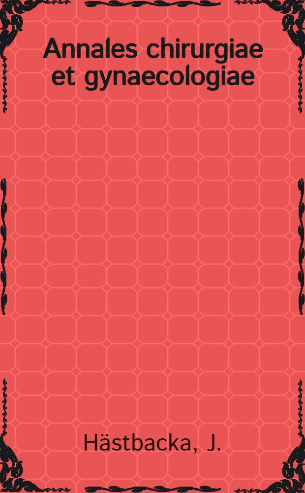 Annales chirurgiae et gynaecologiae : Thoracic transposition of the spleen for portal hypertension