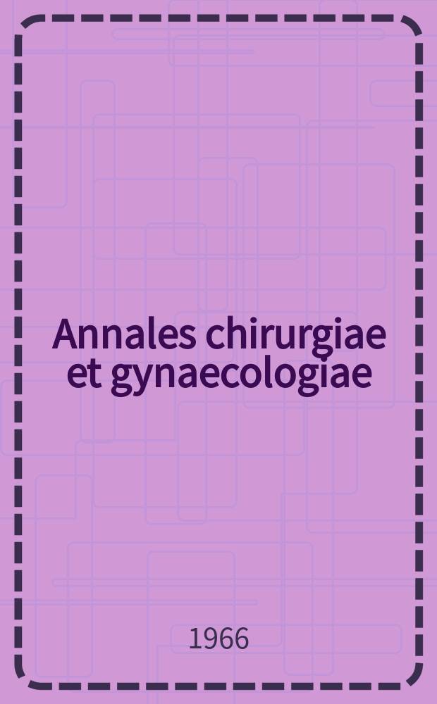 Annales chirurgiae et gynaecologiae : Bronchogenic carcinoma