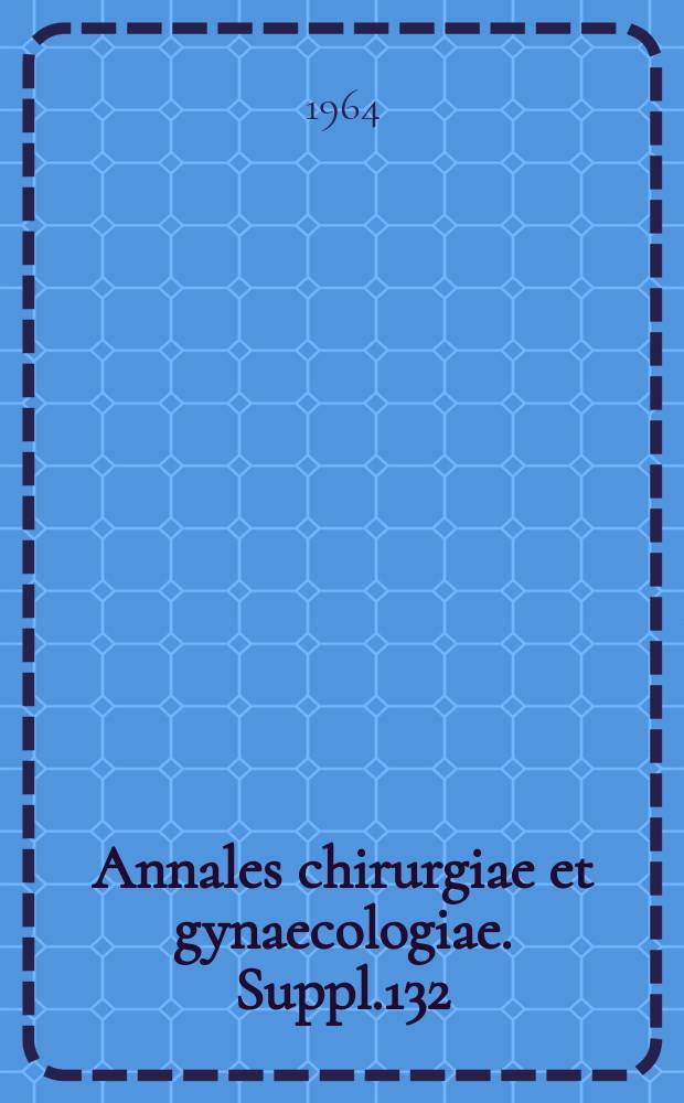 Annales chirurgiae et gynaecologiae. Suppl.132 : Bone and joint tuberculosis