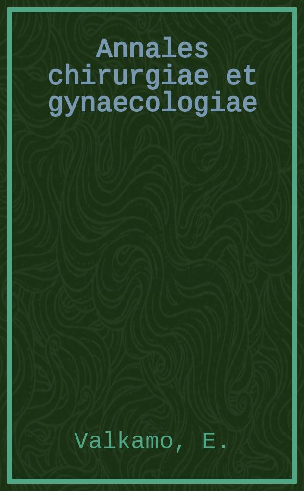 Annales chirurgiae et gynaecologiae : Ileostomy in ulcerative colitis