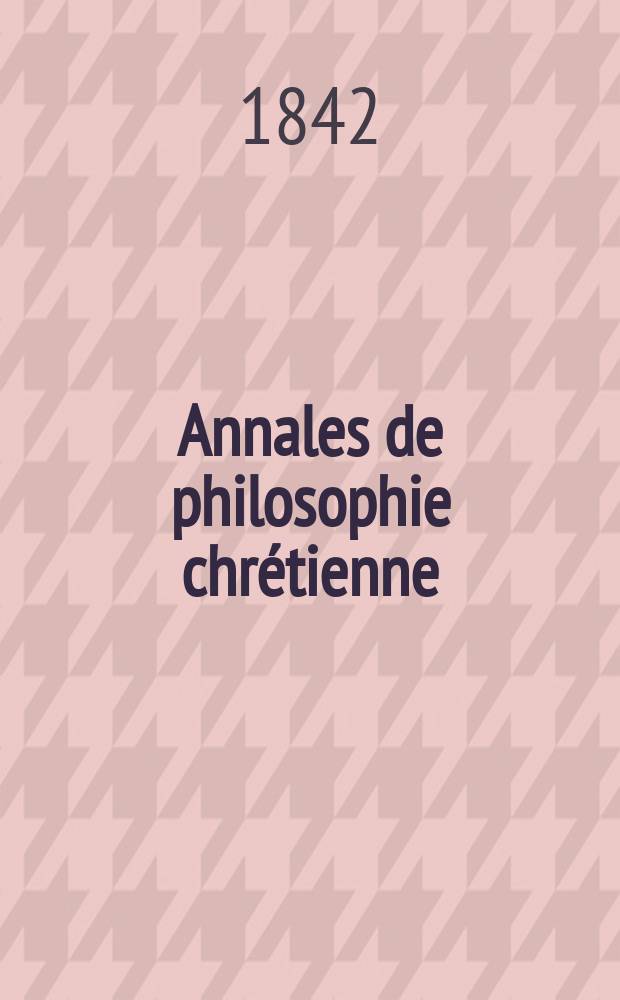 Annales de philosophie chrétienne : Recueil périodique. Année13 1842/1843, T.6(25), №35