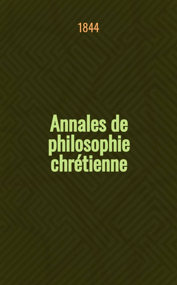 Annales de philosophie chrétienne : Recueil périodique. Année15 1844/1845, T.10(29), №59