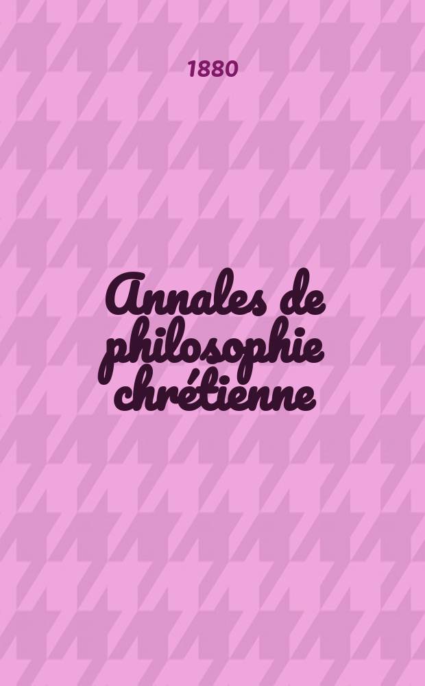 Annales de philosophie chrétienne : Recueil périodique. Année50 1879/1880, T.2(98), №5