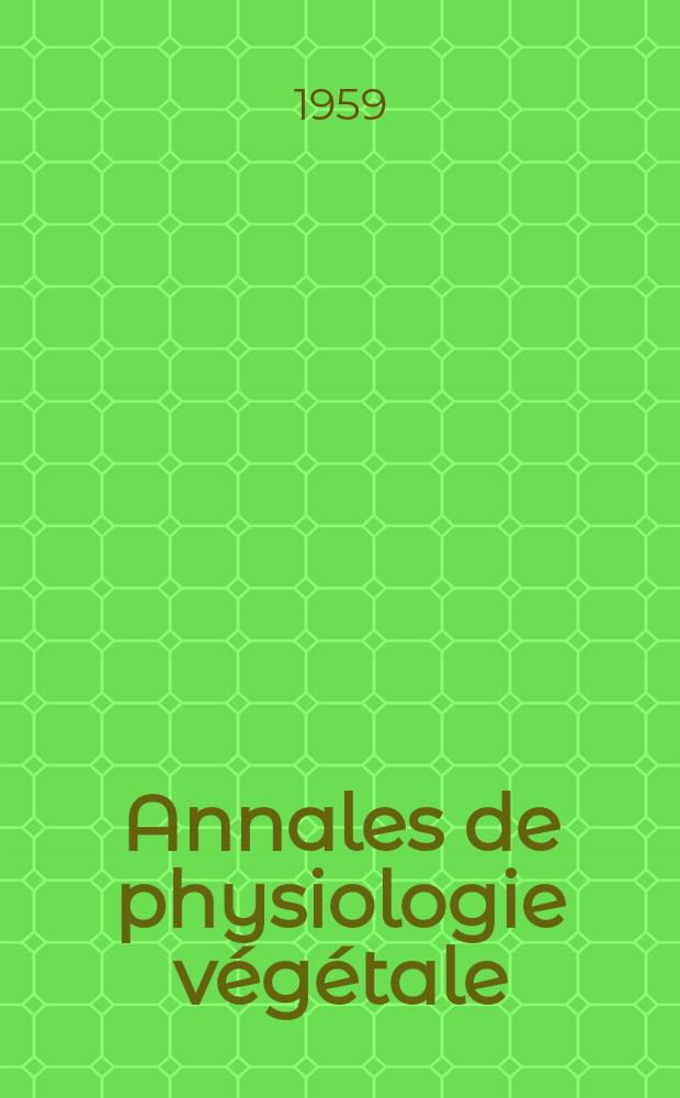 Annales de physiologie végétale