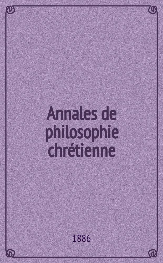 Annales de philosophie chrétienne : Recueil périodique. Année56 1885/1886, T.13[111], №5