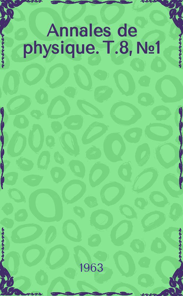 Annales de physique. T.8, №1/2