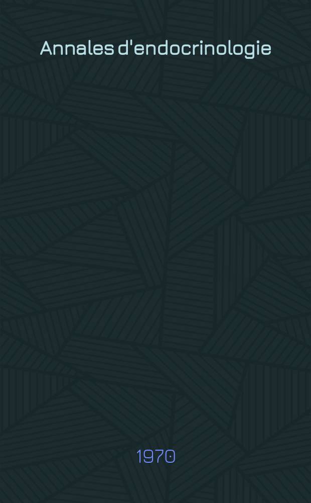 Annales d'endocrinologie : Bulletin officiel de la Société d'endocrinologue. T.31, №4bis : Symposium sur le transport sélectif des stéroïdes, 3-e. Louvain. 1969
