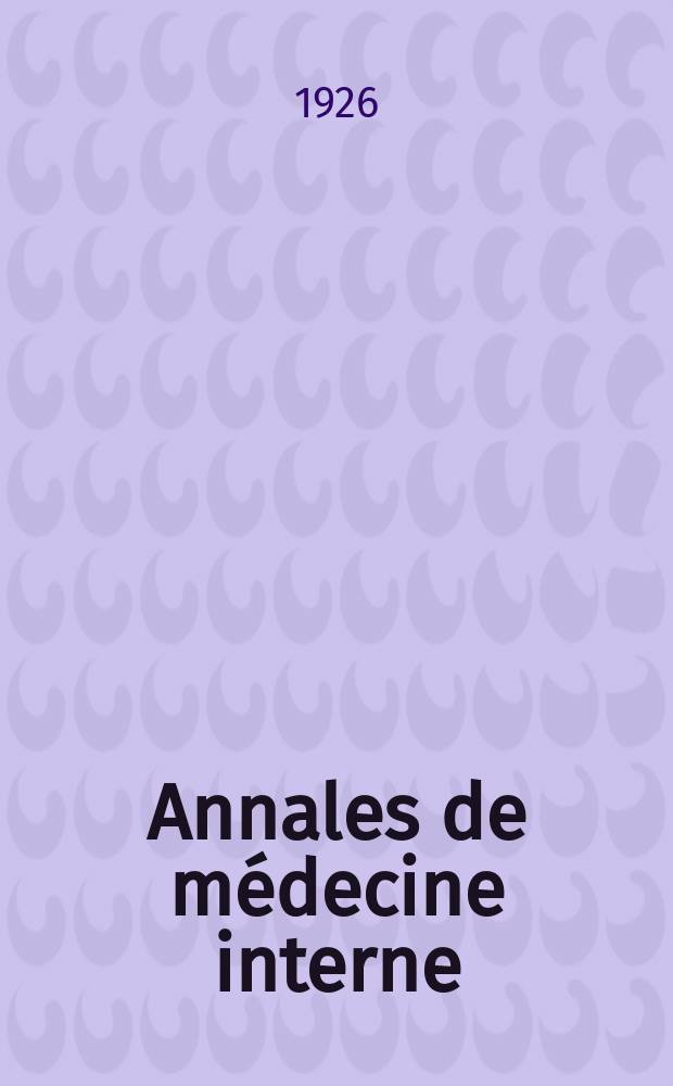 Annales de médecine interne : Bulletins et mémoires de la Soc. médicale des hôpitaux de Paris. Année42 1926, T.50, №28